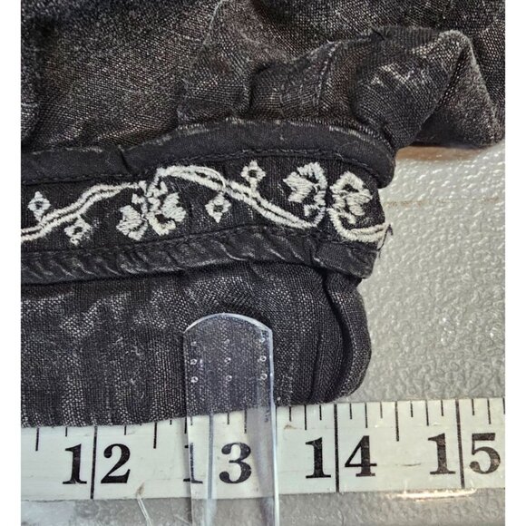 Anthropologie Womens XS Black Vintage Wash Embroidered Parachute Pants - Picture 6 of 13